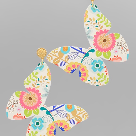 Colorful Butterfly Earrings - Picture 1 of 2